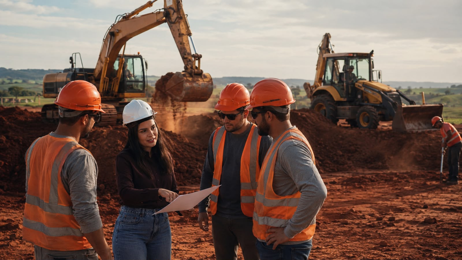 Equipe e maquinário em operação na Terra Via Serviços